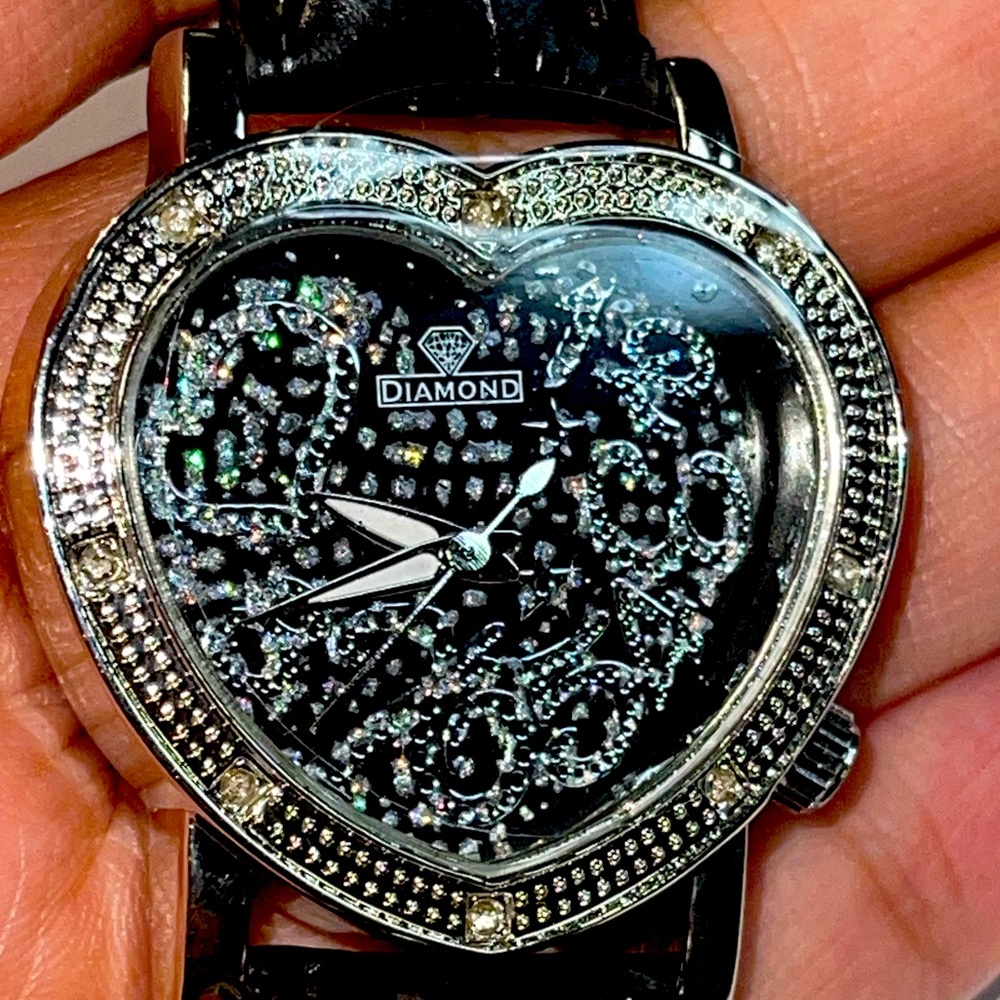 Real diamond heart watch for women, Mother’s Day gift, gift for her, anniversary